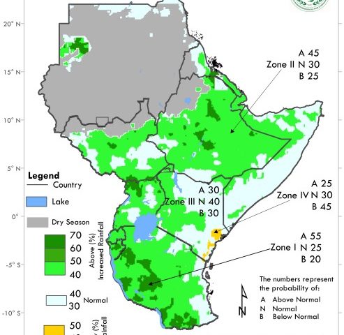 Long rains to be wetter than normal in the Greater Horn of Africa